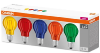 058460 LOT 5 Lampes E27 60x105, 2,5W, jaune, rouge, bleu, orange et vert